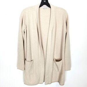 Barefoot Dreams CozyChic Ultra Lite Long Cardigan Sweater Sz M Ivory Cozy Warm